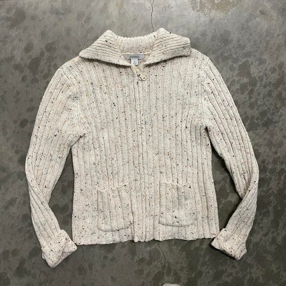 Cream and white knit cardigan